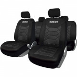 Set Huse Scaune Auto Sparco Sport, negru, 9 bucati Automobile ProTravel