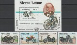 Sierra Leone 1985 - Motociclete, serie si colita neuzata