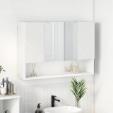 vidaXL Dulap cu oglindă pentru baie Alb 80 x 17 x 55 cm Lemn compozit 883354