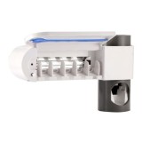 Dozator Pasta Dinti UV, Suport Periute, Sterilizator Antibacterian, Montare Facila