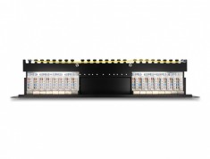 Patch panel 19" 1U 16 porturi Cat.6A Negru, Delock 66876