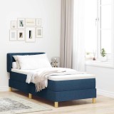 VidaXL Pat cu arcuri și saltea crem 90x200 cm albastru 80 x 200 cm