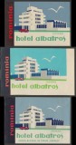 Romania anii 60 - Set 3 vignete de bagaje Hotel ALBATROS din Mamaia (varietati), ONT Carpati, etichete hoteliere, promovare turistica