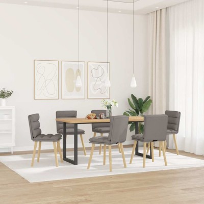 vidaXL Scaune de sufragerie, 6 buc., gri taupe, material textil 3315669 foto