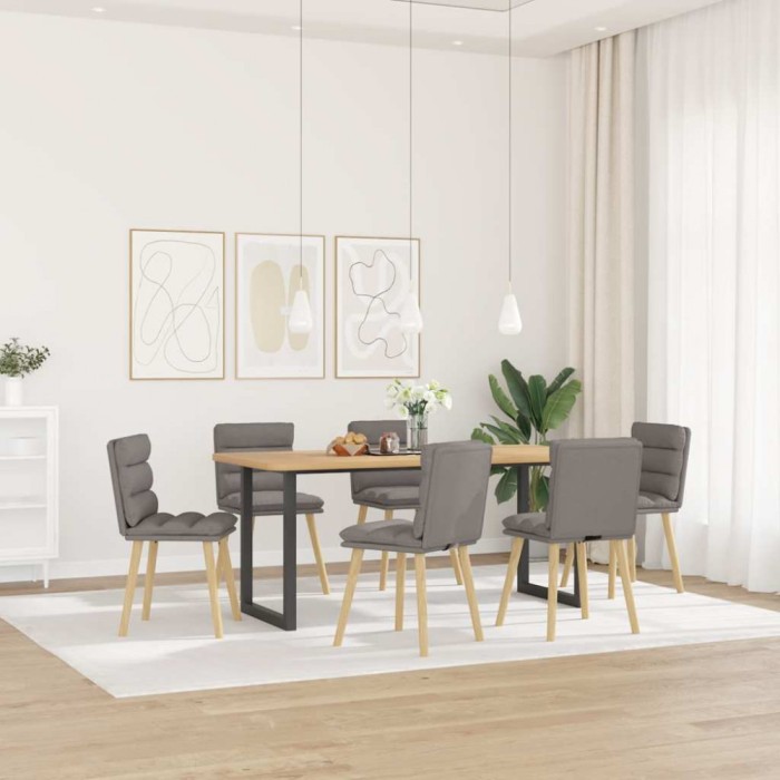 vidaXL Scaune de sufragerie, 6 buc., gri taupe, material textil 3315669