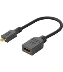 Cablu adaptor micro HDMI tata - HDMI mama 15cm v2.0 4K 60Hz 2160p GoPro Raspberry Pi Goobay 58683