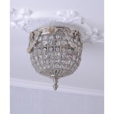 Plafoniera mica din cristal cu decoratiuni argintii CAT127S