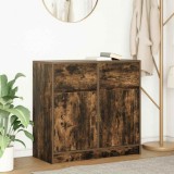 VidaXL Bufetă cu sertar stejar afumat 80x34x76 cm lemn de stratificat