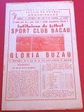 Program meci fotbal SC BACAU - GLORIA BUZAU (14.09.1986)