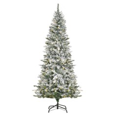 HOMCOM Brad de Craciun artificial cu zapada, brad verde cu baza pliabila, decoratiune de craciun, verde | Aosom Romania
