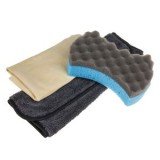 Set Curățare Auto Premium: Lavetă, Burete și Piele de Capră Salbatică (3 piese), CMCLASS