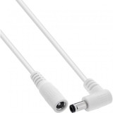 Cablu prelungitor alimentare DC 5.5x2.1mm M-T drept/unghi 0.5m Alb, InLine IL26955M