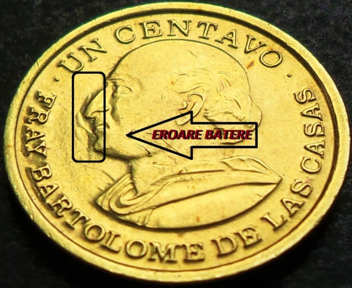 Moneda exotica 1 CENTAVO - GUATEMALA, anul 1978 * cod 4781 = EROARE BATERE