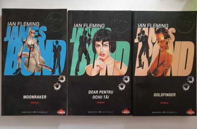 3 TITLURI JAMES BOND - Goldfinger, Moonraker, Doar pentru ochii tai - Fleming foto