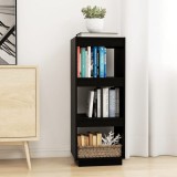 VidaXL Bibliotecă/Separator cameră negru 40x35x103 cm lemn masiv pin