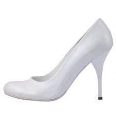 Pantofi dama, din piele naturala, marca Perla, K7065-13-76, alb 38 foto