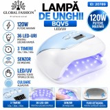 Lampa Unghii UV LED 120W Global Fashion BQV5 Albastra, Senzor, Timer, Uscare Rapida Gel, Manichiura Profesionala Salon