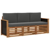 vidaXL Seturi de canapele cu pernă 3 pcs Lemn Solid de Acacia 3383953