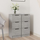 vidaXL Servante, 2 buc., gri beton, 30x30x70 cm, lemn prelucrat