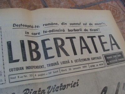 ziarul libertatea - 30 ianuarie 1990 foto