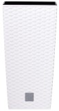 Ghiveci cu insertie Prosperplast Rato Square 225 alb, 42 cm