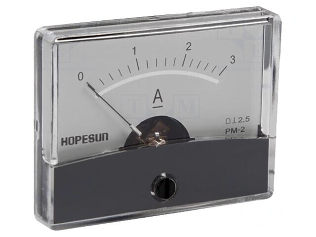 Ampermetru pe panou 0-3A 60x47mm