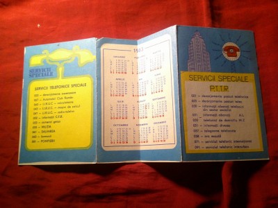 Calendar - Reclama 1983 - Servicii speciale PTTR foto