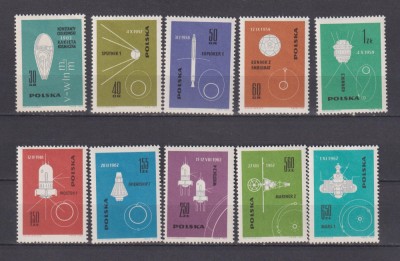 POLONIA 1963 COSMOS MI: 1437-1446 MNH foto