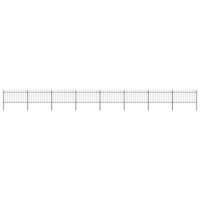 Gard de grădină cu v&amp;acirc;rf tip suliță din oțel, 1426 cm, negru foto