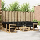 vidaXL Set de canapele de exterior cu pernă 10 pcs Alb și negru 3389874