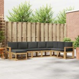 vidaXL Set de canapele de exterior cu pernă 8 pcs Alb și antracit 3388056