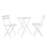 Cumpara ieftin Set masa scaune gradina otel alb Obax 59.5x59.5x71 cm, 42x51x81 cm