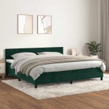 vidaXL Pat box spring cu saltea, verde &icirc;nchis, 200x200 cm, catifea 3141386