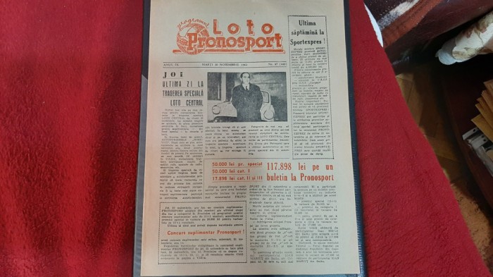 Publicatie Loto-pronosport 20 11 1962