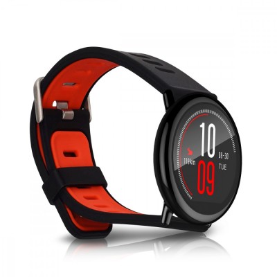 Curea pentru Xiaomi Amazfit, Silicon, Negru / Rosu, 43242.01 foto