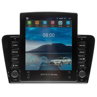 Navigatie Skoda Octavia 3 Dupa 2012 AUTONAV Android GPS Dedicata, Model XPERT 32GB Stocare, 2GB DDR3 RAM, Display Vertical Stil Tesla 10&amp;quot; , WiFi, 2 x foto