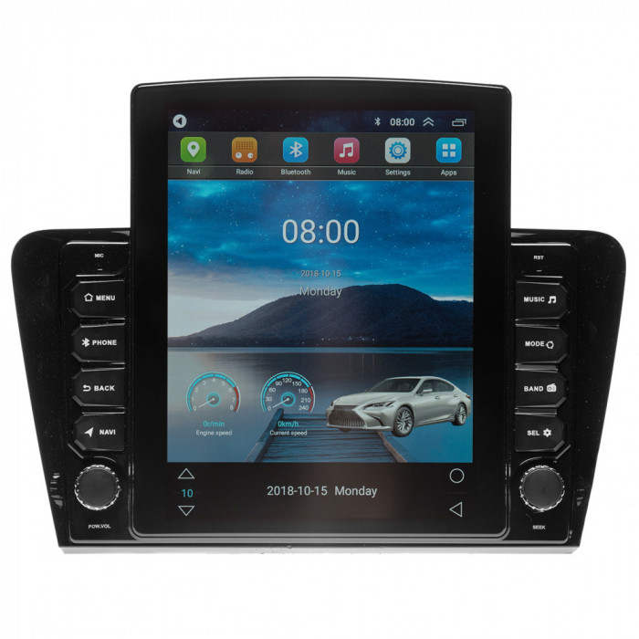 Navigatie Skoda Octavia 3 Dupa 2012 AUTONAV Android GPS Dedicata, Model XPERT 32GB Stocare, 2GB DDR3 RAM, Display Vertical Stil Tesla 10&quot; , WiFi, 2 x