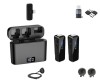Set 2 Microfoane Lavaliera Type C, CRISTALIS SALE&trade;, Wireless, Cu Accesorii Full, Reducere zgomot DSP, Afisaj Digital, Compatibil Cu iPhone, iPad, Andr