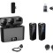 Set 2 Microfoane Lavaliera Type C, CRISTALIS SALE&trade;, Wireless, Cu Accesorii Full, Reducere zgomot DSP, Afisaj Digital, Compatibil Cu iPhone, iPad, Andr