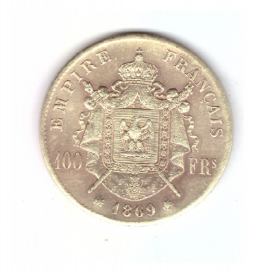 Jeton copie dupa moneda 100 francs 1869 Franta foto