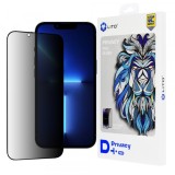 Folie de protectie Ecran Privacy Lito D+ Pro pentru Apple iPhone 14 Plus / 13 Pro Max, Sticla Securizata, Full Glue