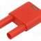 Conector banană 4mm ST&Auml;UBLI roșu, mufă x2 și priză x2, 32A, cu izolație