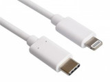Cablu de date si incarcare USB-C la iPhone Lightning MFI T-T 1m Alb, KIPOD53, Oem