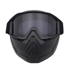 Masca protectie fata, plastic dur + ochelari ski, lentila gri inchis, GRD02