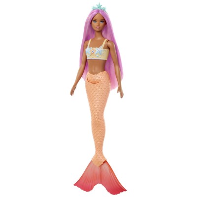 BARBIE DREAMTROPIA PAPUSA SIRENA CU PARUL ROZ SI COADA PORTOCALIE foto