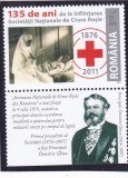 ROMANIA 2011-SOCIETATEA NATIONALA DE CRUCE ROSIE, SERIE CU 3 TABS - LP 1907, Medical, Nestampilat