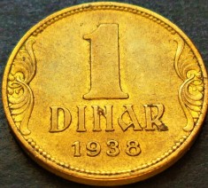 Moneda istorica 1 DINAR - YUGOSLAVIA, anul 1938 * cod 2204