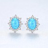 Cercei Argint 925 Turcoaz Albastru, 10x12mm, 2.16gr, Argintboutique