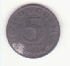 Austria 5 groschen 1968