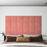 Panouri de perete 12 buc. roz 30x30 cm catifea 1,08 m&sup2;